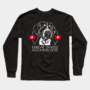 Great Swiss Mountain Dog portrait dog lover Long Sleeve T-Shirt